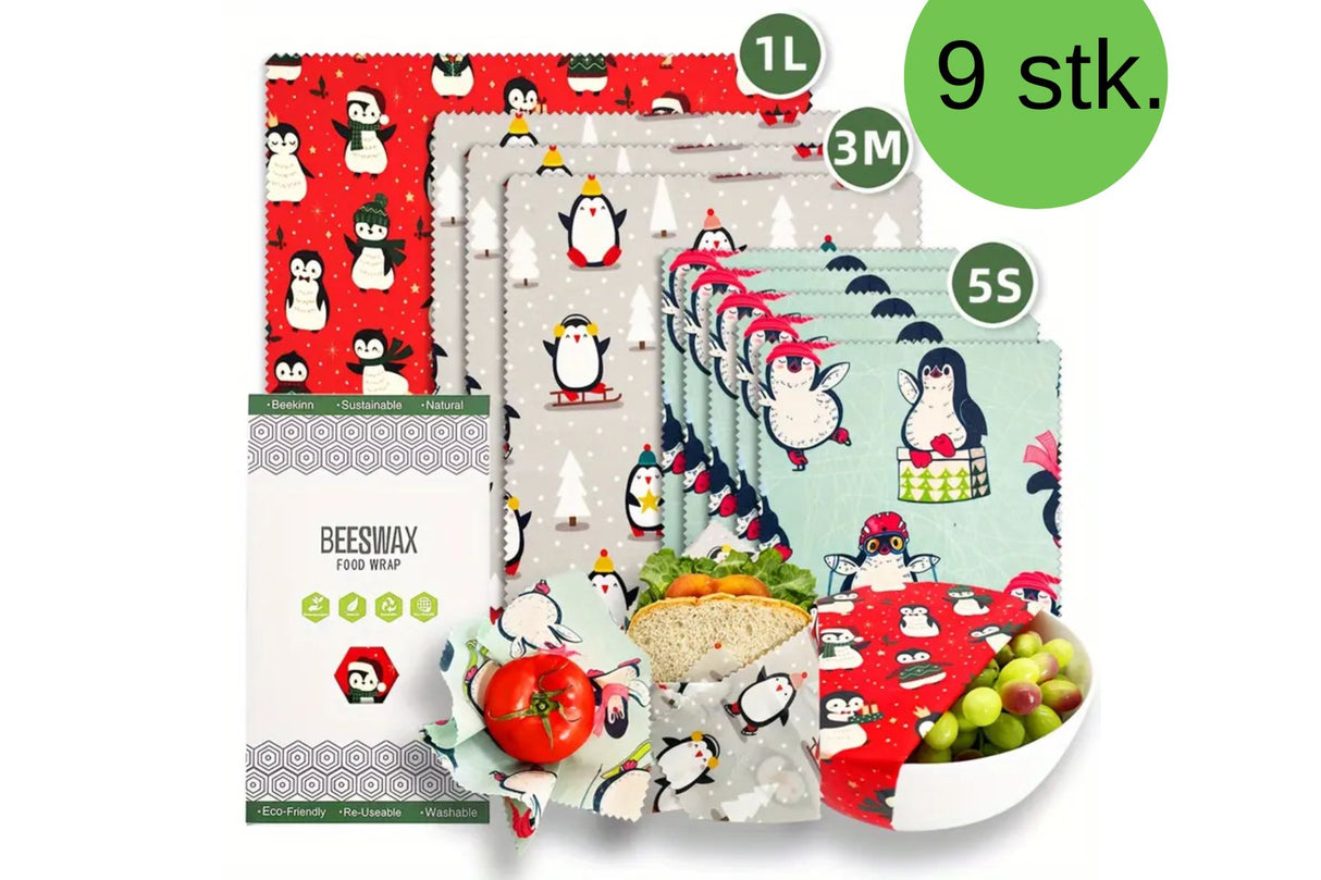 9-pk Bivoksark med pingviner