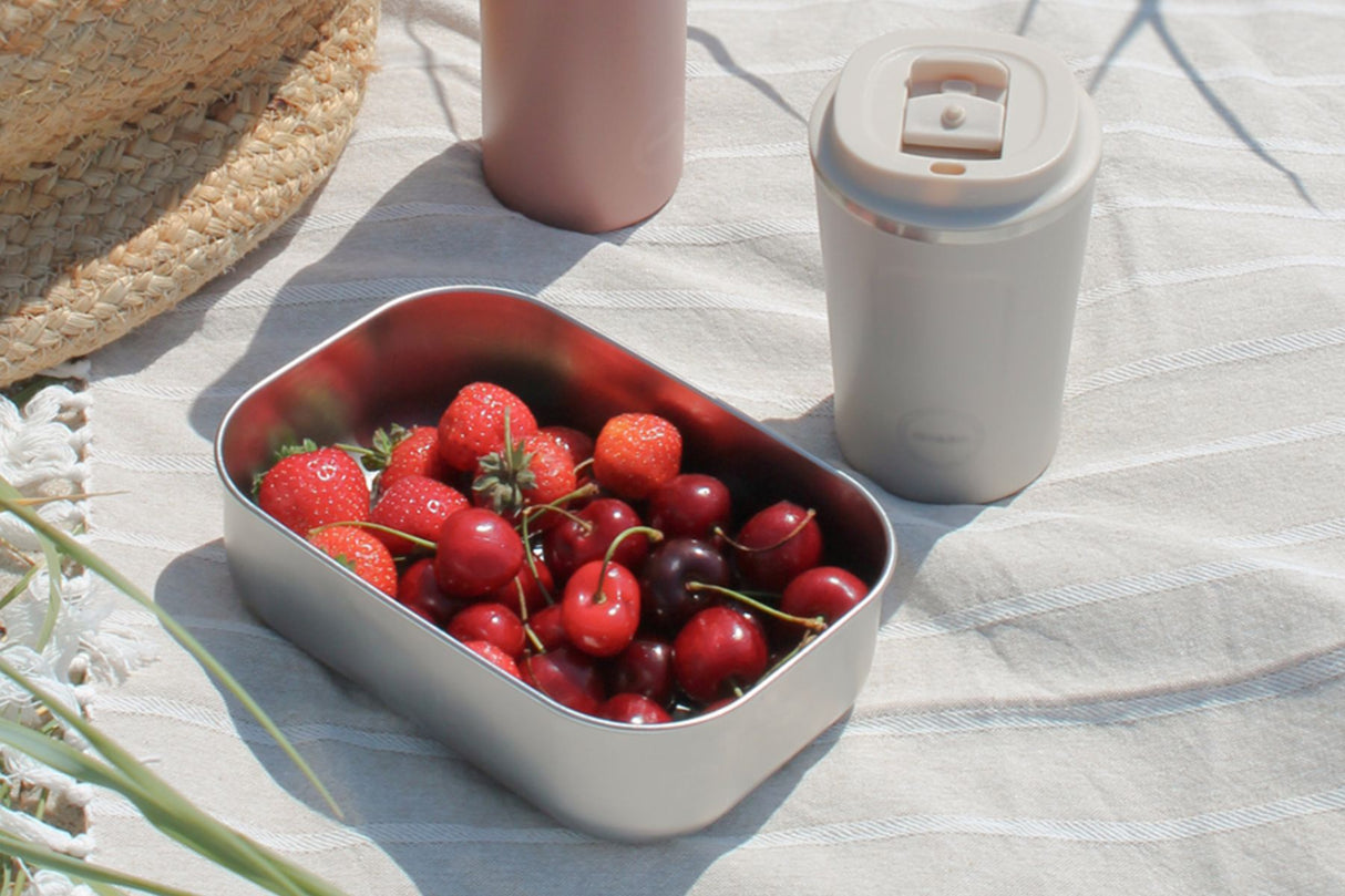 AYA&IDA Lunsjboks 1000 ml – Cream Beige | Rustfri stål matboks med vakuumlokk