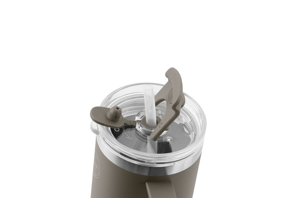 AYA&IDA Termokopp med sugerør 885 ml – Driftwood | Stor og tett termokopp i rustfritt stål