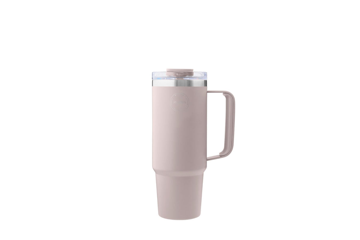 AYA&IDA Termokopp med sugerør 885 ml – Soft Rose | Stor og tett termokopp i rustfritt stål