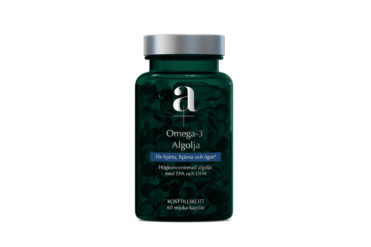 A+ Omega-3 Algolje – 60 myke kapsler med høyabsorberbar EPA og DHA