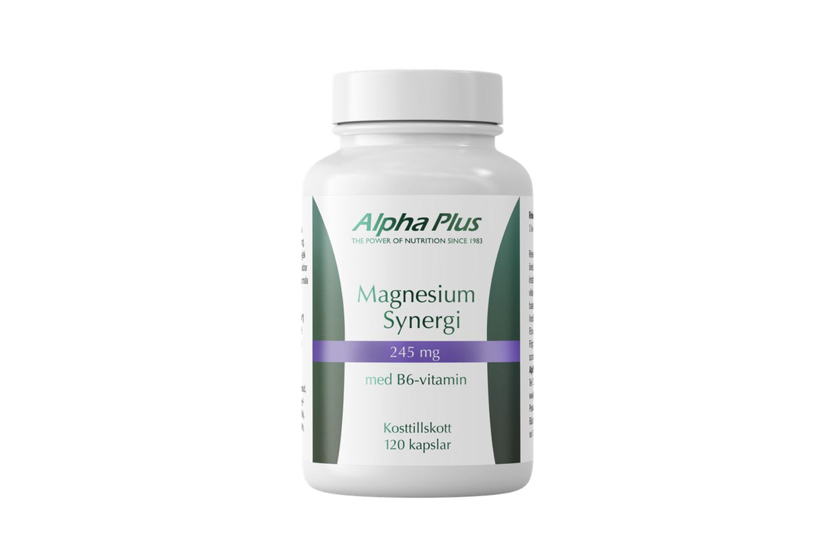 Alpha Plus Magnesium Synergi – For Energi og Muskelhelse (120 kapsler)