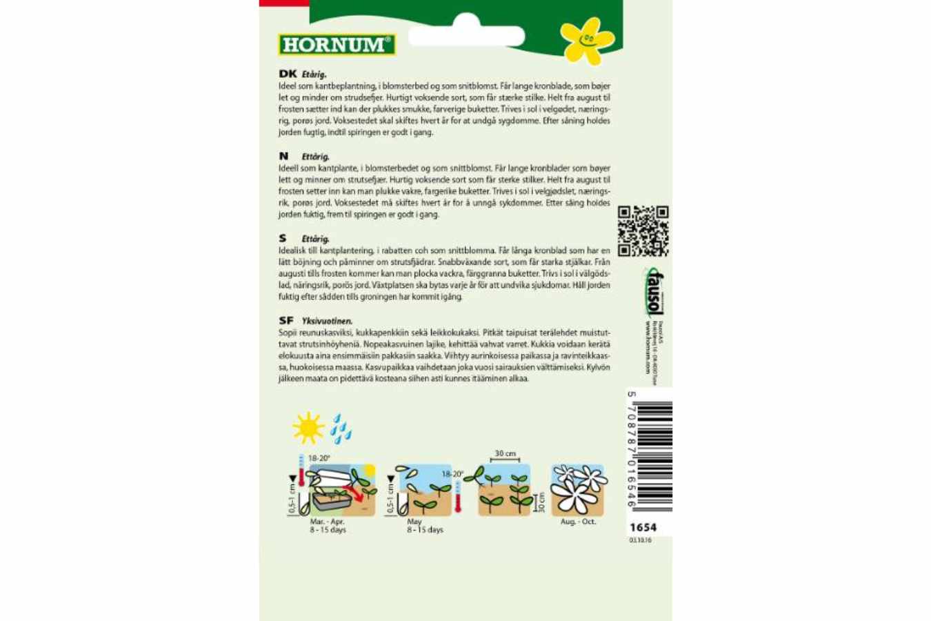 Asters Bland. Strutsefjær – Ettårig Asters med Unike Kronblader