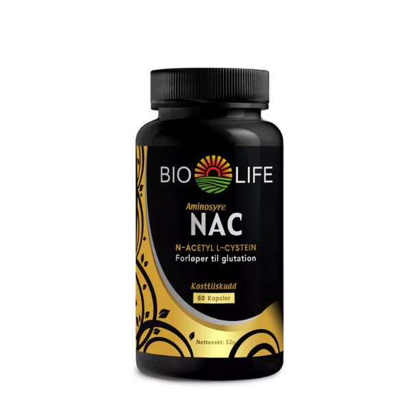 Bio-Life NAC | 60 kapsler – N-Acetyl-Cystein for antioksidantbeskyttelse og glutationstøtte