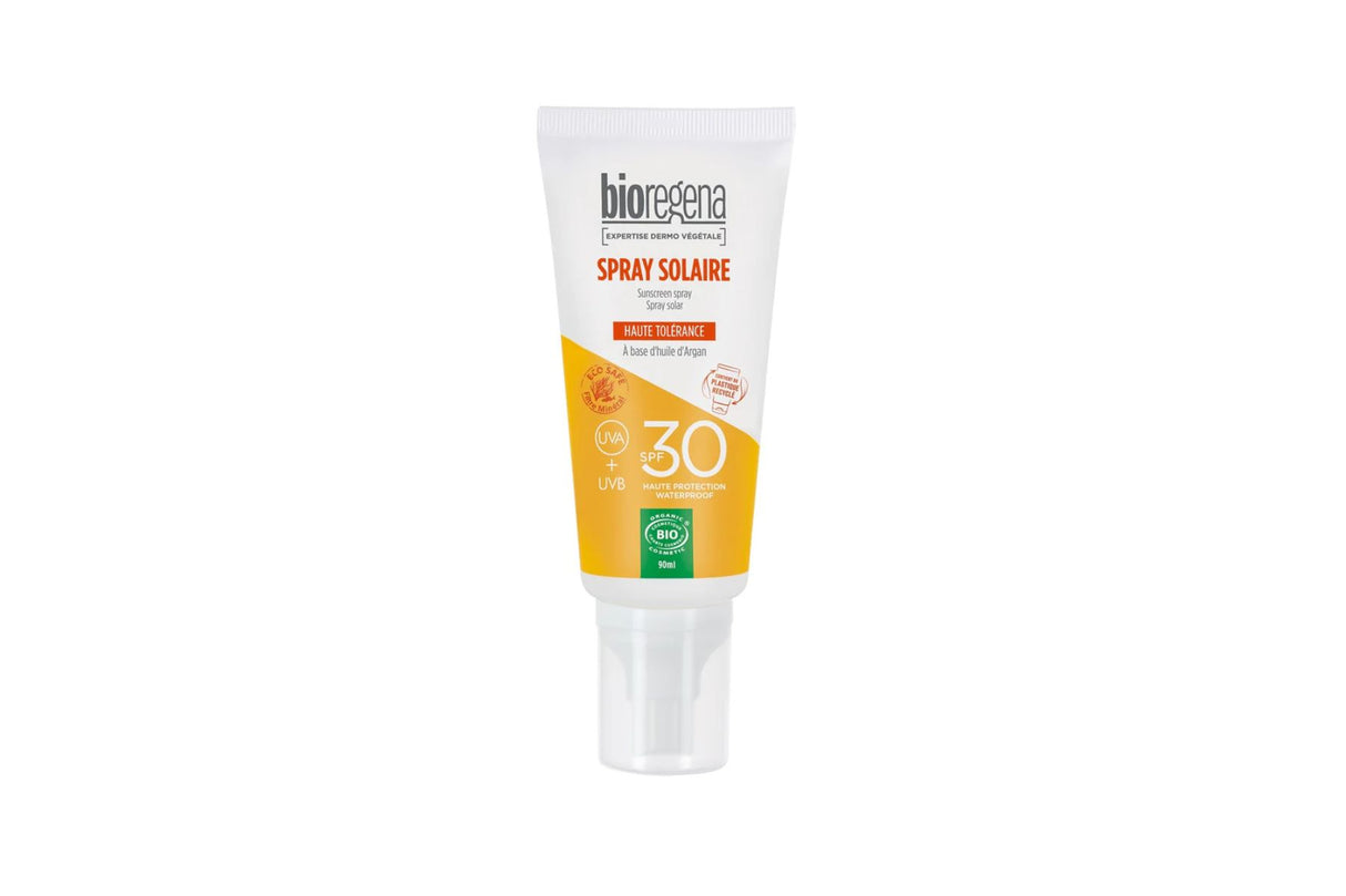 Bioregena Solkrem Spray Ansikt og Kropp SPF 30 – Økologisk og korallvennlig 90 ml