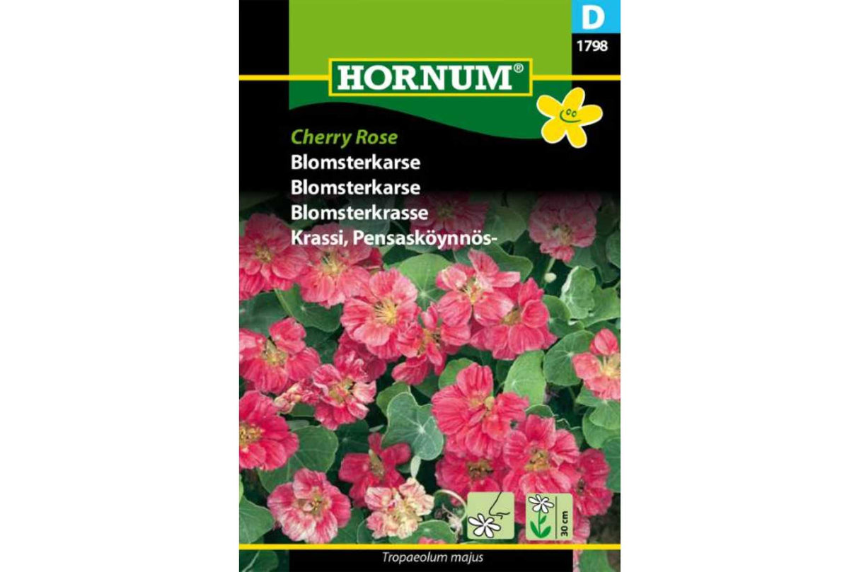 Frø Blomsterkarse ‘Cherry’ – Ettårig lav sommerblomst med spiselige blomster