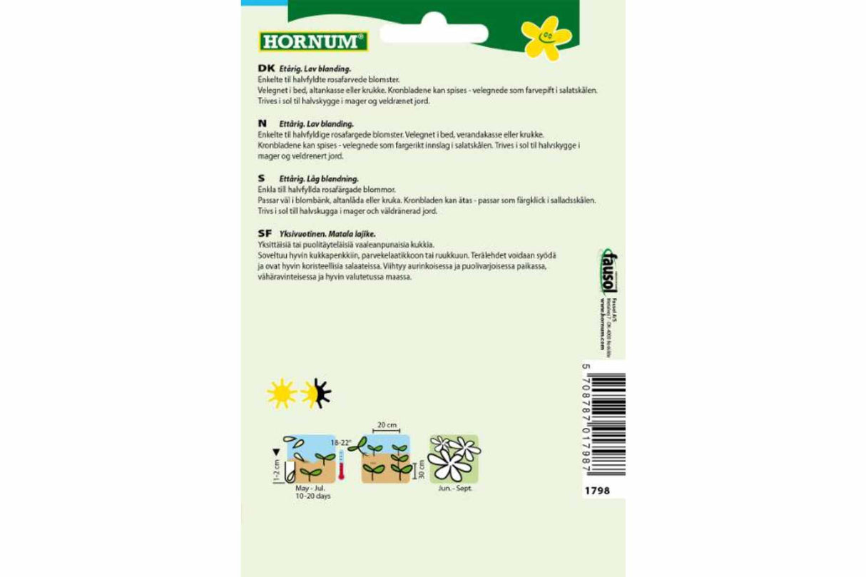 Frø Blomsterkarse ‘Cherry’ – Ettårig lav sommerblomst med spiselige blomster