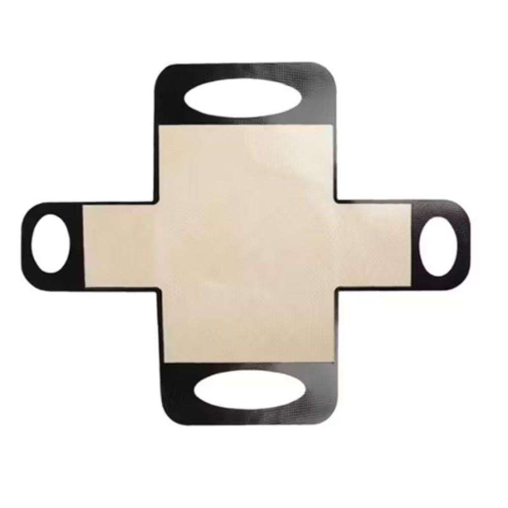 Silikonunderlag med håndtak for enkel overføring av brøddeig