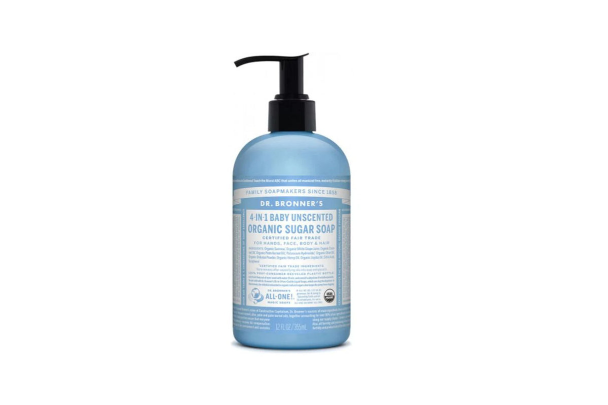 Dr. Bronner’s 4-in-1 Hand Soap Baby – 355 ml med pleiende økologiske ingredienser