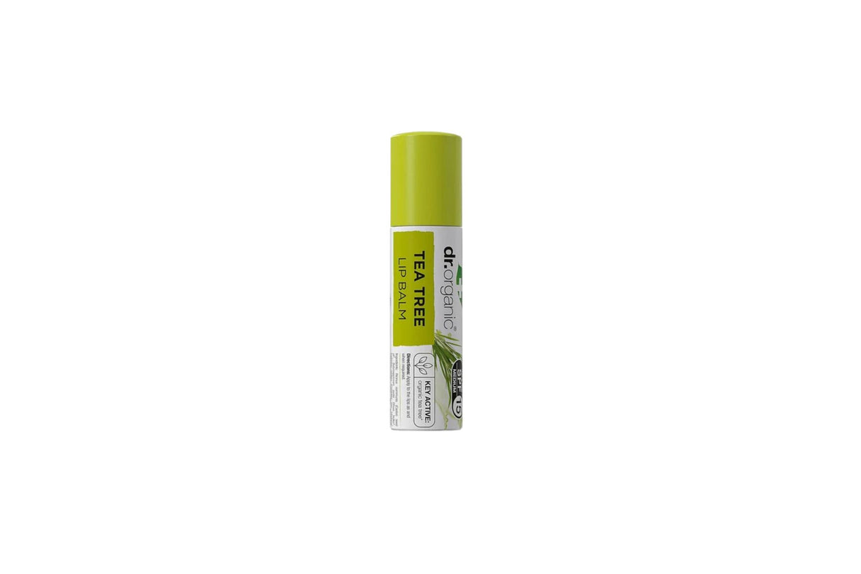 Dr. Organic Tea Tree Lip Balm med økologisk tea tree-olje og solfaktor 15 | 5,7 ml