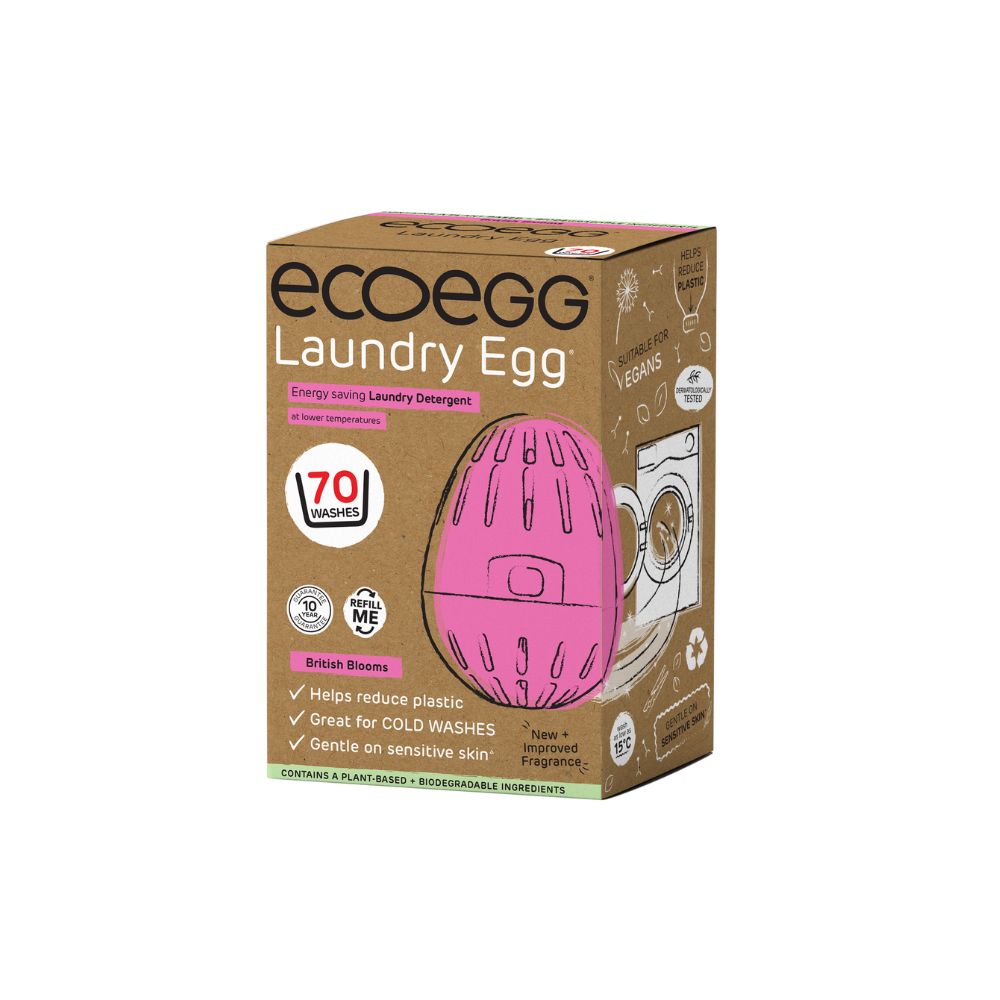 Ecoegg vaskeegg startpakke British Blooms 70 vask – miljøvennlig vaskemiddel uten kjemikalier