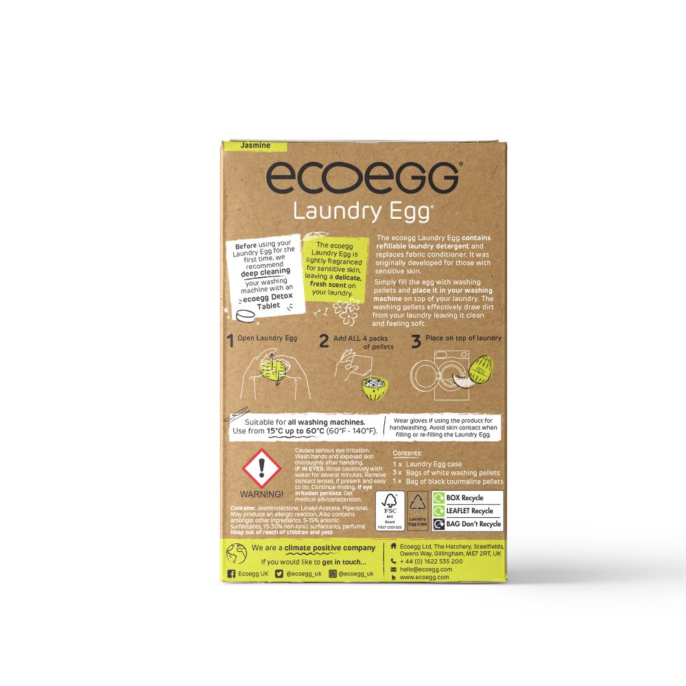 Ecoegg vaskeegg startpakke Jasmine 70 vask – miljøvennlig vaskemiddel uten kjemikalier