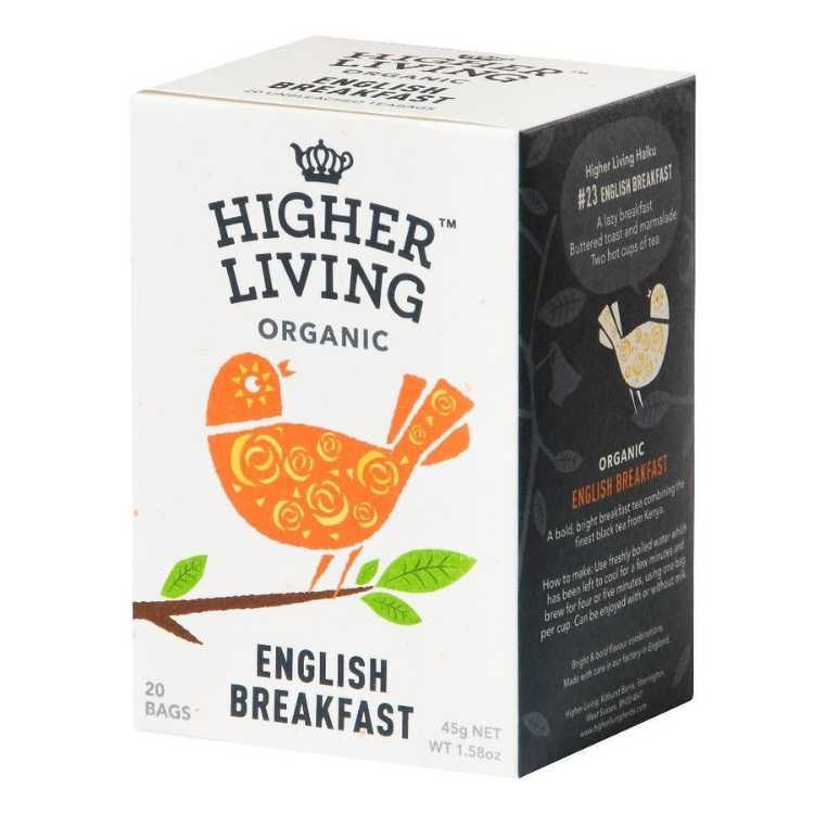 English Breakfast te økologisk – Higher Living 20 poser