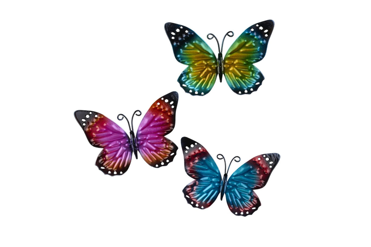 Fargerik veggdekor – sommerfugler 3 stk.