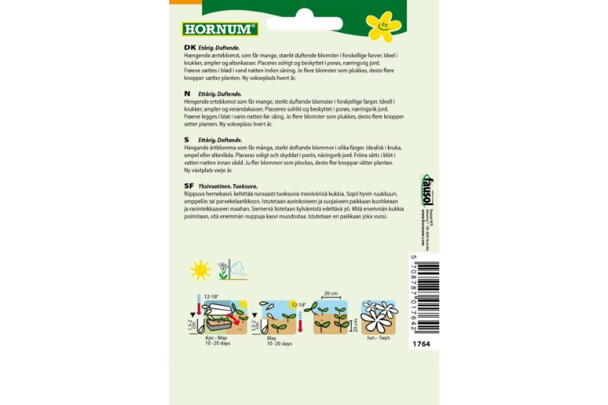 Frø Erteblomst ‘Smell of Summer’ – Ettårig hengende erteblomst med sterkt duftende blomster i vakre farger