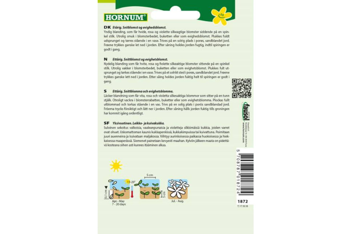 Frø Papirblomst Blandingsfarger – Ettårig snitt- og evighetsblomst