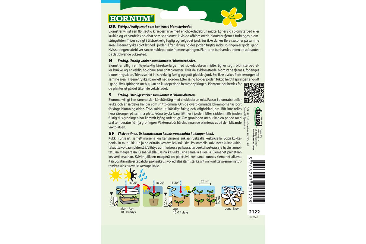 Frø Solhatt Håret ‘Cherry Brandy’ – Fløyelsaktige, kirsebærrøde blomster