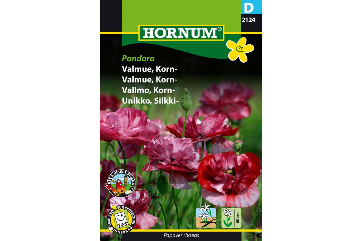 Doble kornvalmuer i myke romantiske farger