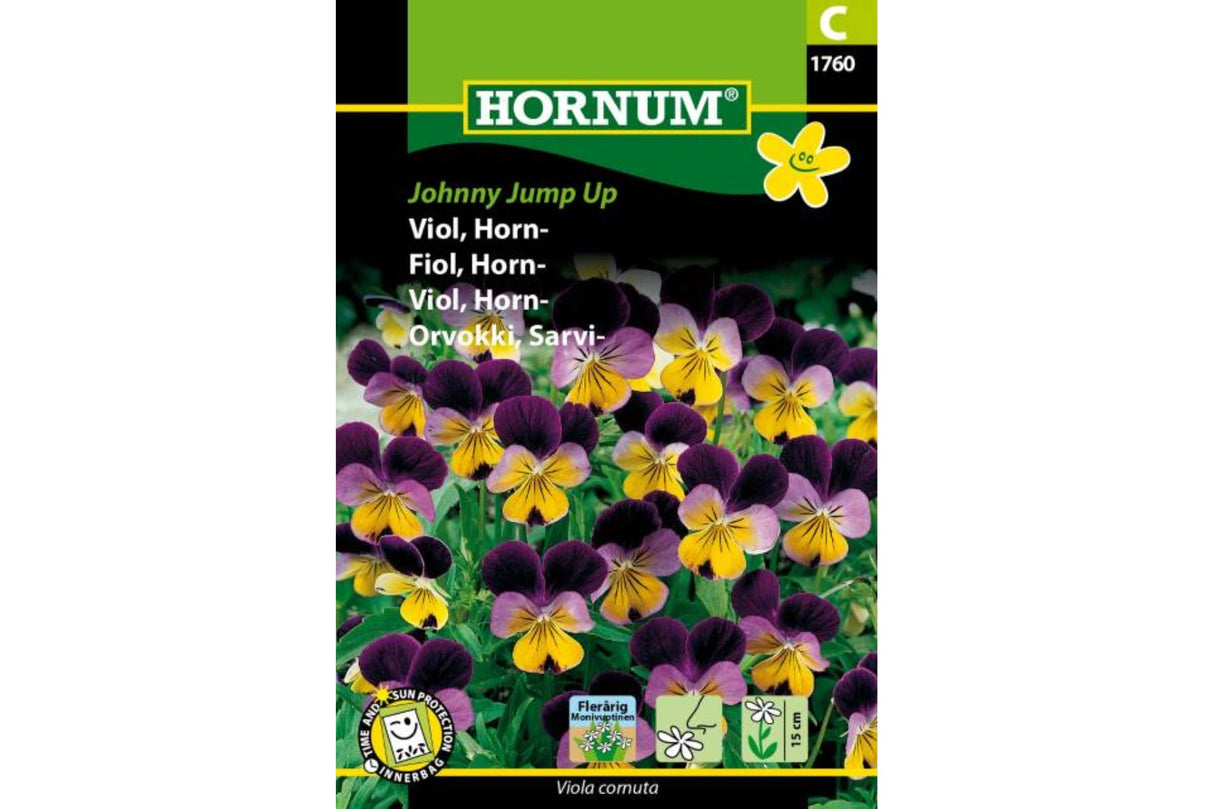Frø Fiolhorn ‘Johnny Jump Up’ – Flerårig blomsterfavoritt med trefargede blomster