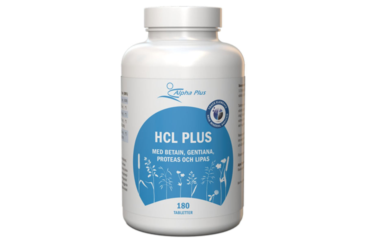 HCL Plus 180 tabletter – For optimal fordøyelse og pH-balanse i magen