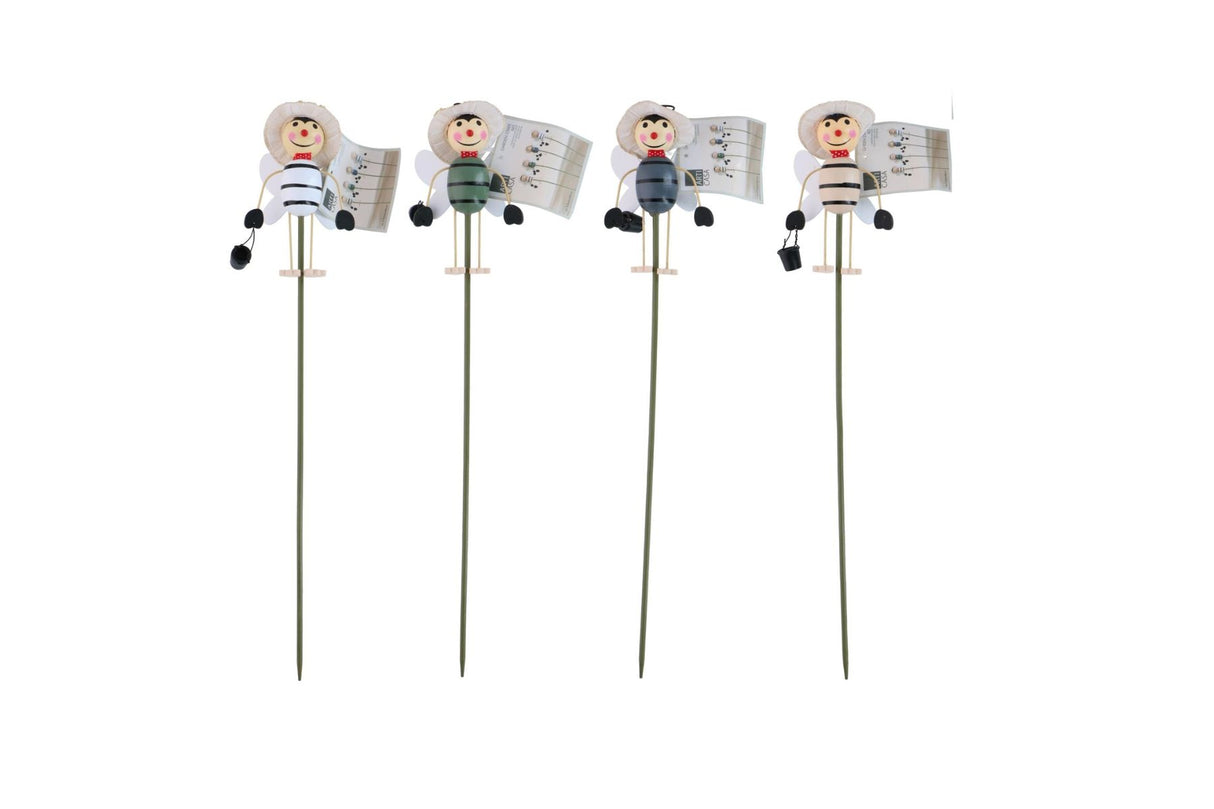 Hagestaker med bietema – dekorasjon til hage og potter