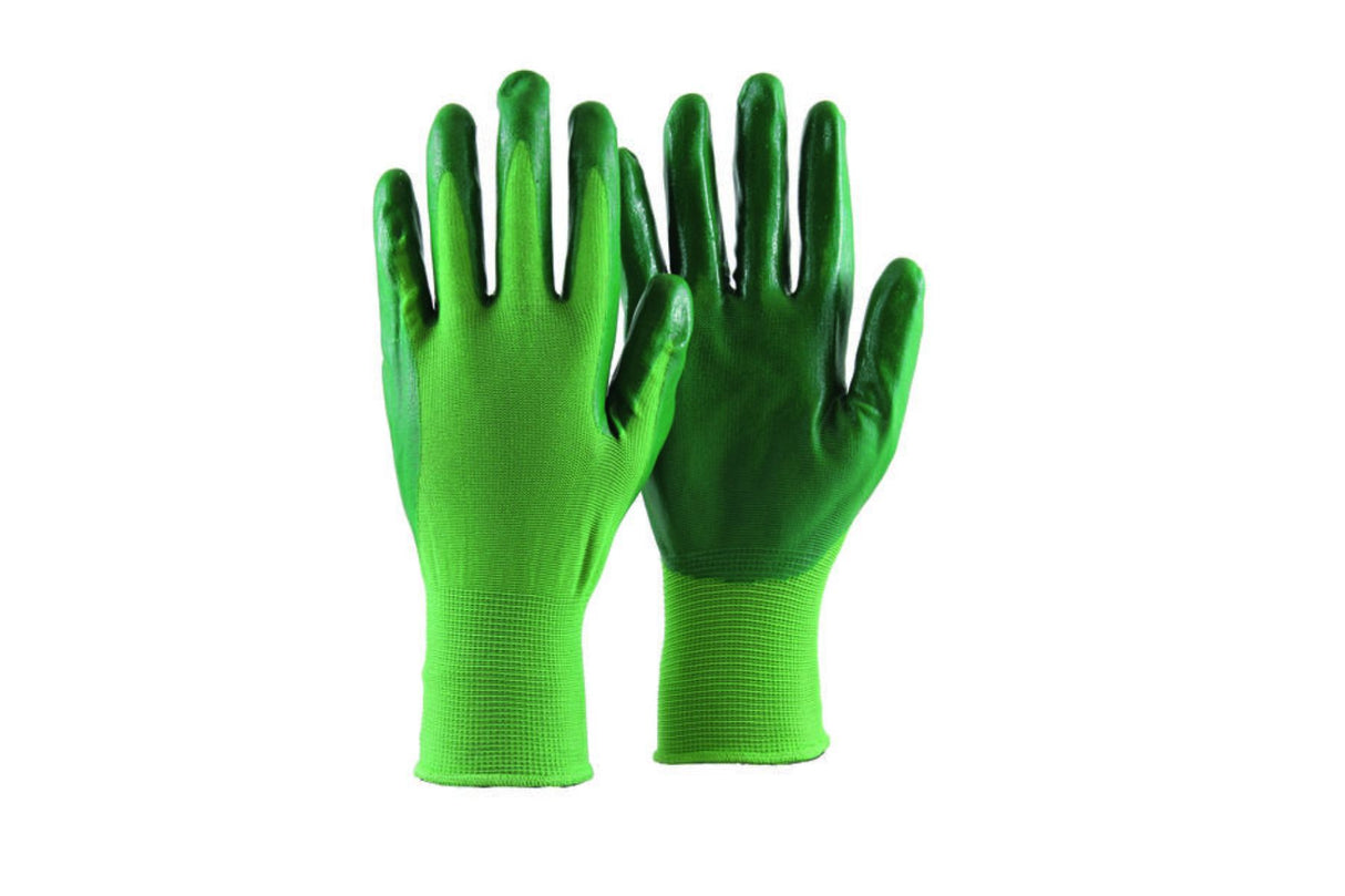 Hanske Hage Nitril Grønn str. XL – Tynn og slitesterk hanske for allsidig hagearbeid
