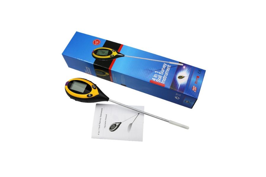 Jordmåler 4-i-1 – pH, fuktighet, temperatur og lysintensitet