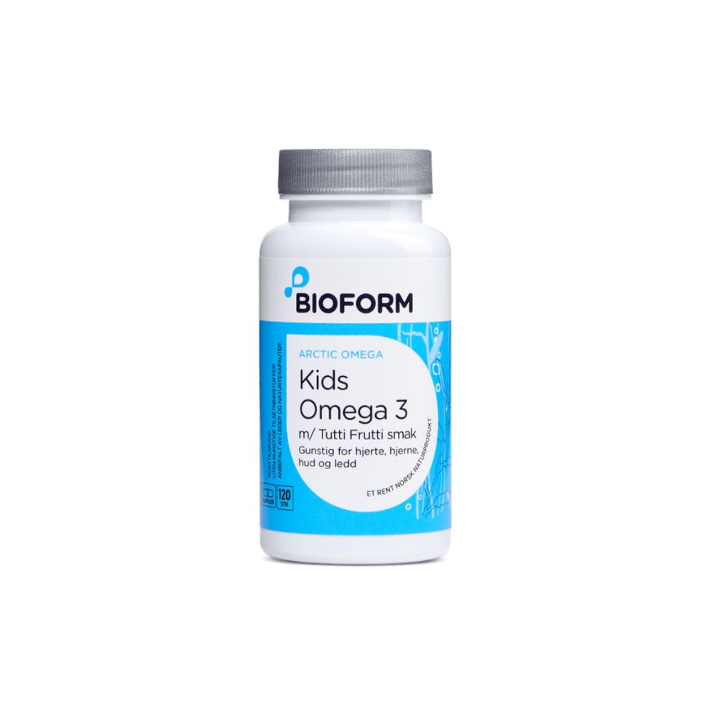 Kids Omega-3 med tutti-frutti-smak og EPA og DHA, 120 kapsler