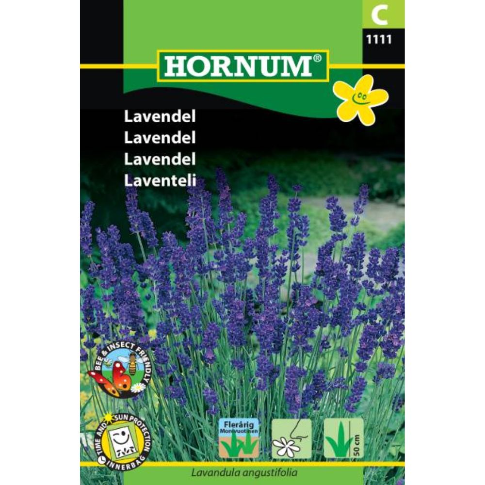 Lavendelfrø i pose for dyrking av klassisk blå lavendel