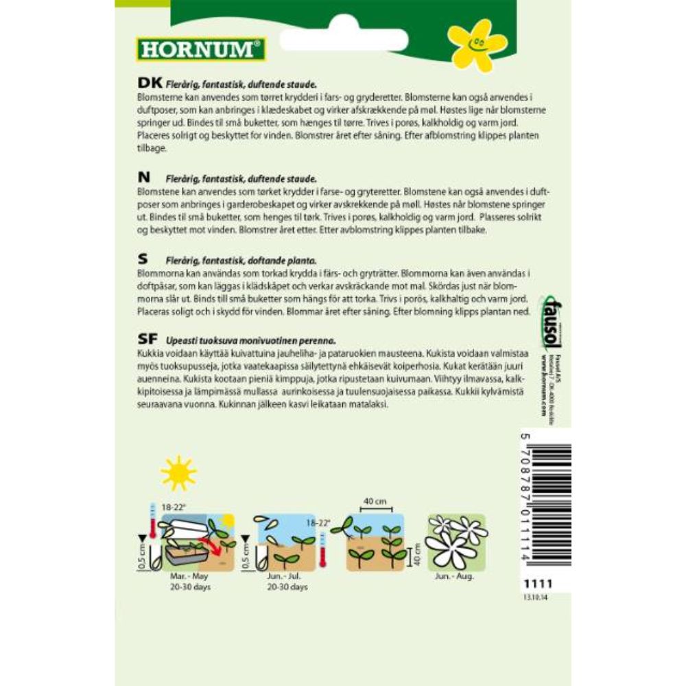 Lavendelfrø pakket for såing av blå, aromatisk lavendel