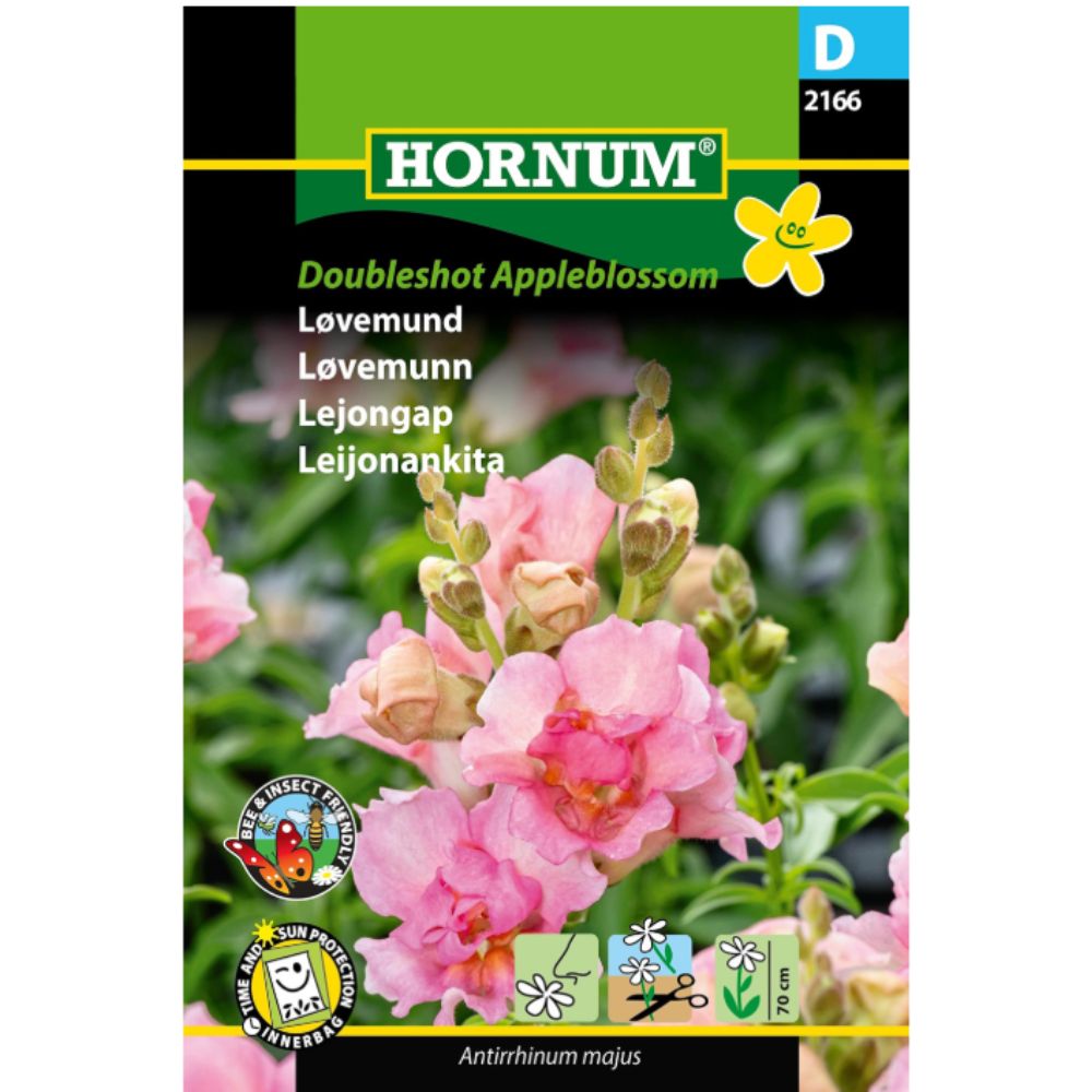 Løvemunn ‘DoubleShot Appleblossom’ med fylte rosa blomster
