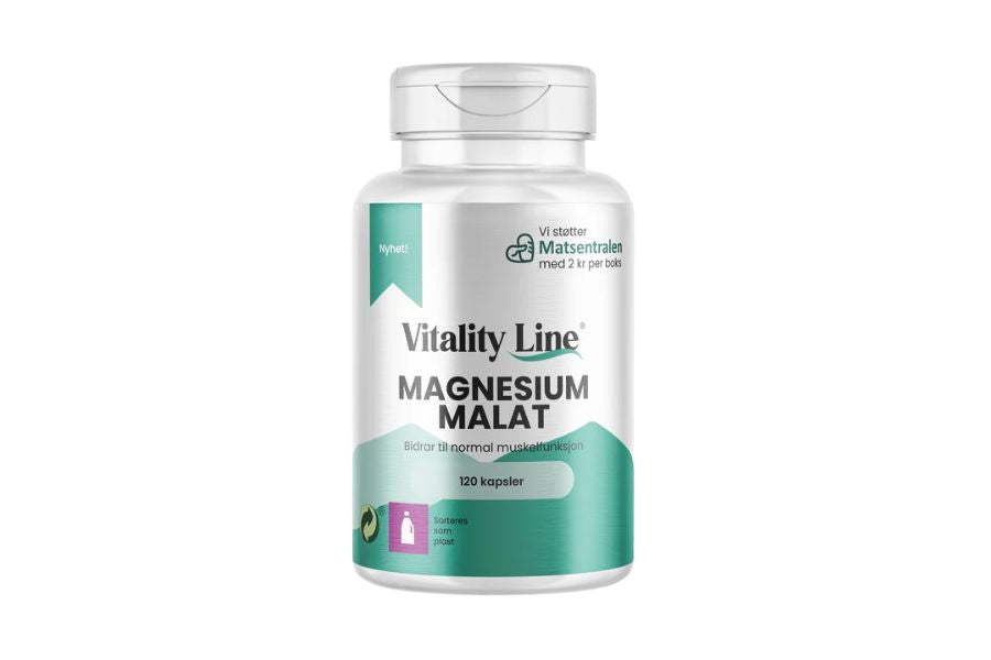 Magnesium Malat Vitality Line 120 kapsler – For energi, muskler og psykologisk balanse