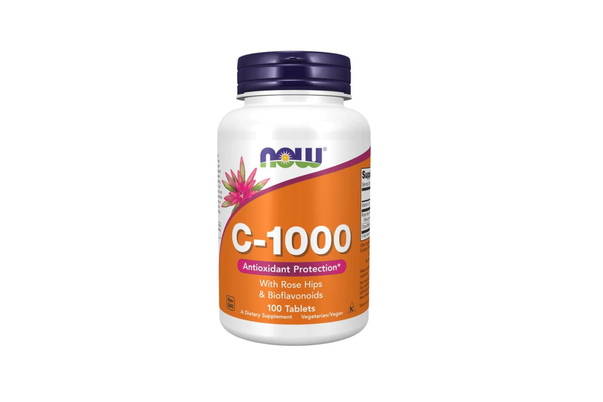 NOW Vitamin C-1000 | 100 tabletter – For immunforsvar, energi og hudhelse