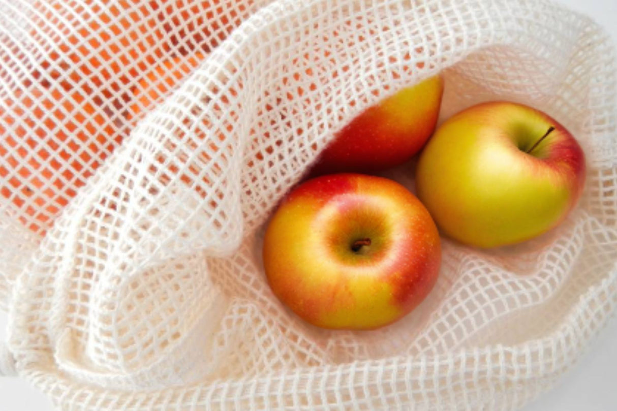 Økologisk bomullsnett til frukt og grønt – Medium