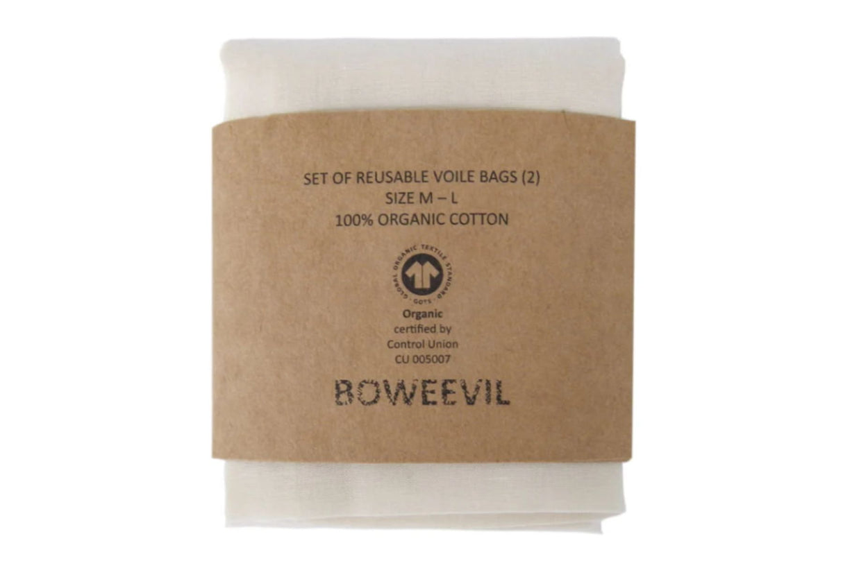 Oppbevaringsposer i økologisk bomull – Sett med 2 stk.