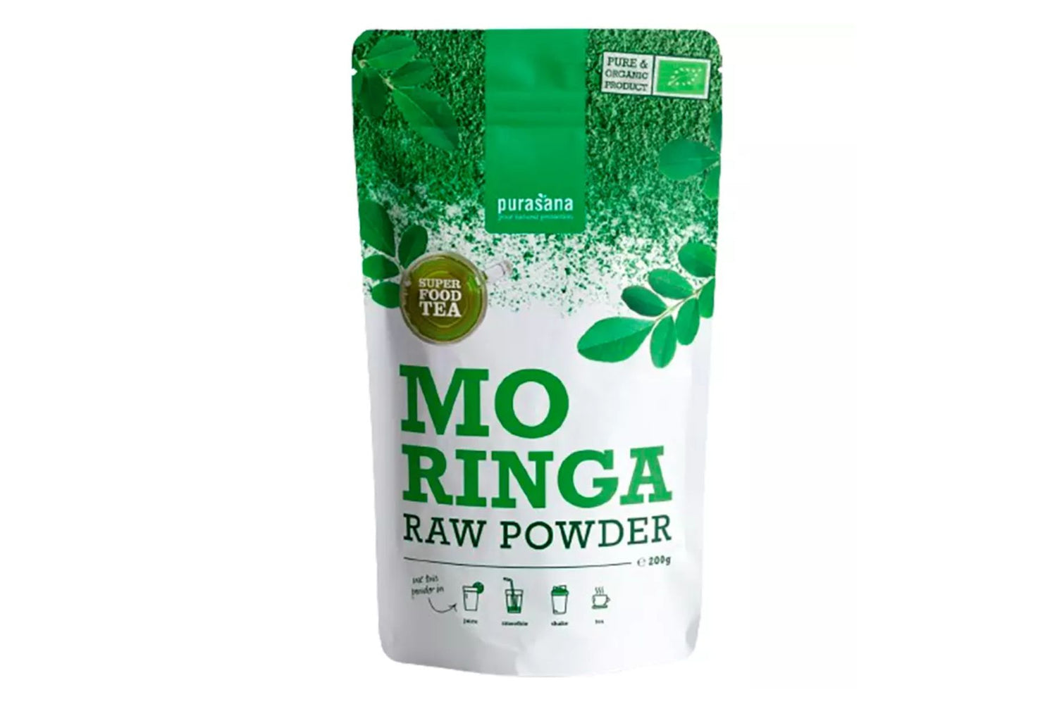 Purasana Moringa Pulver 200 g – Økologisk Supermat med Fytonæringsstoffer
