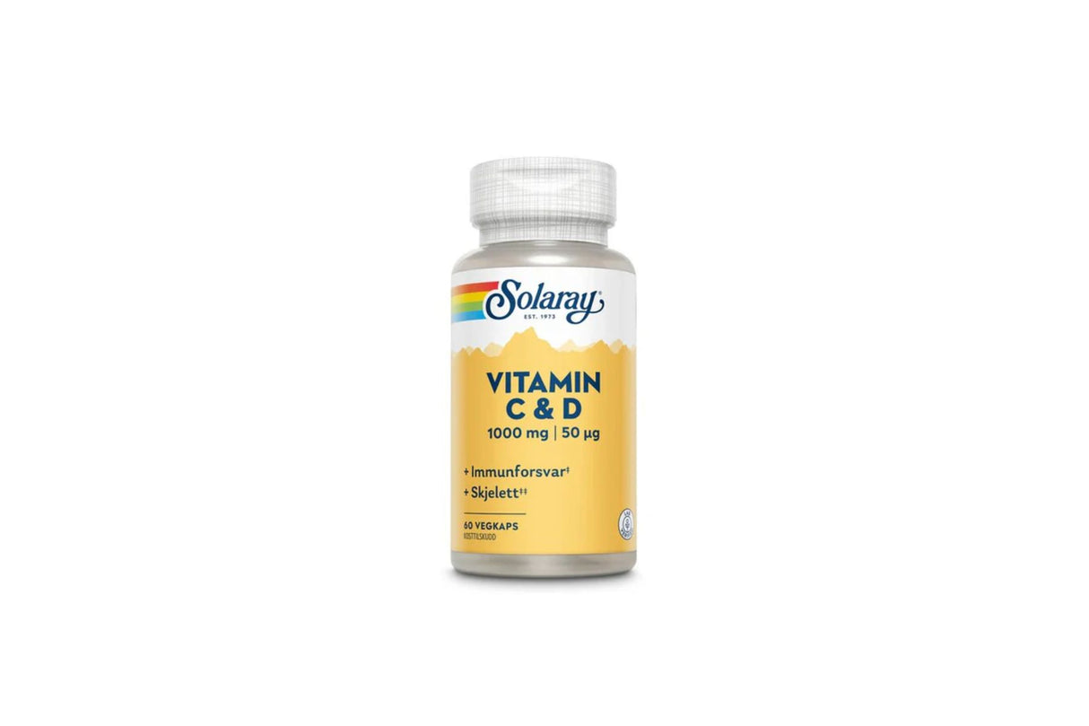 Solaray Vitamin C & D | 60 kapsler – For immunforsvar, energi og sterk kropp