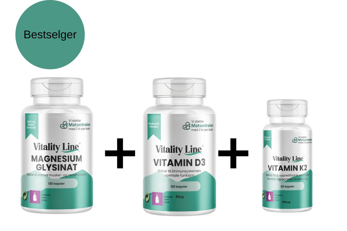 Sterkt Skjelett & God Søvn – Vitality Line 3-i-1-pakke