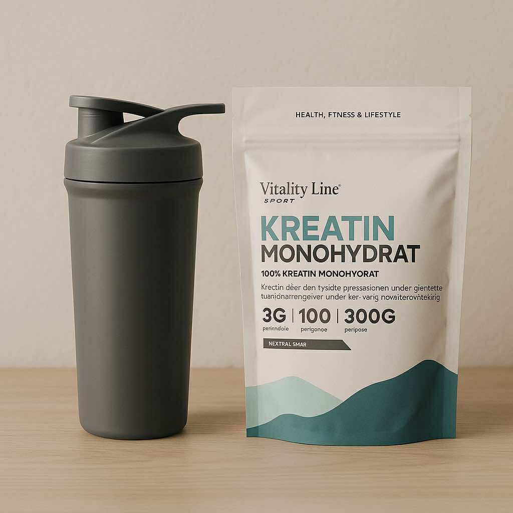 Treningspakke – Kreatin & Shakerflaske i Tropical Green