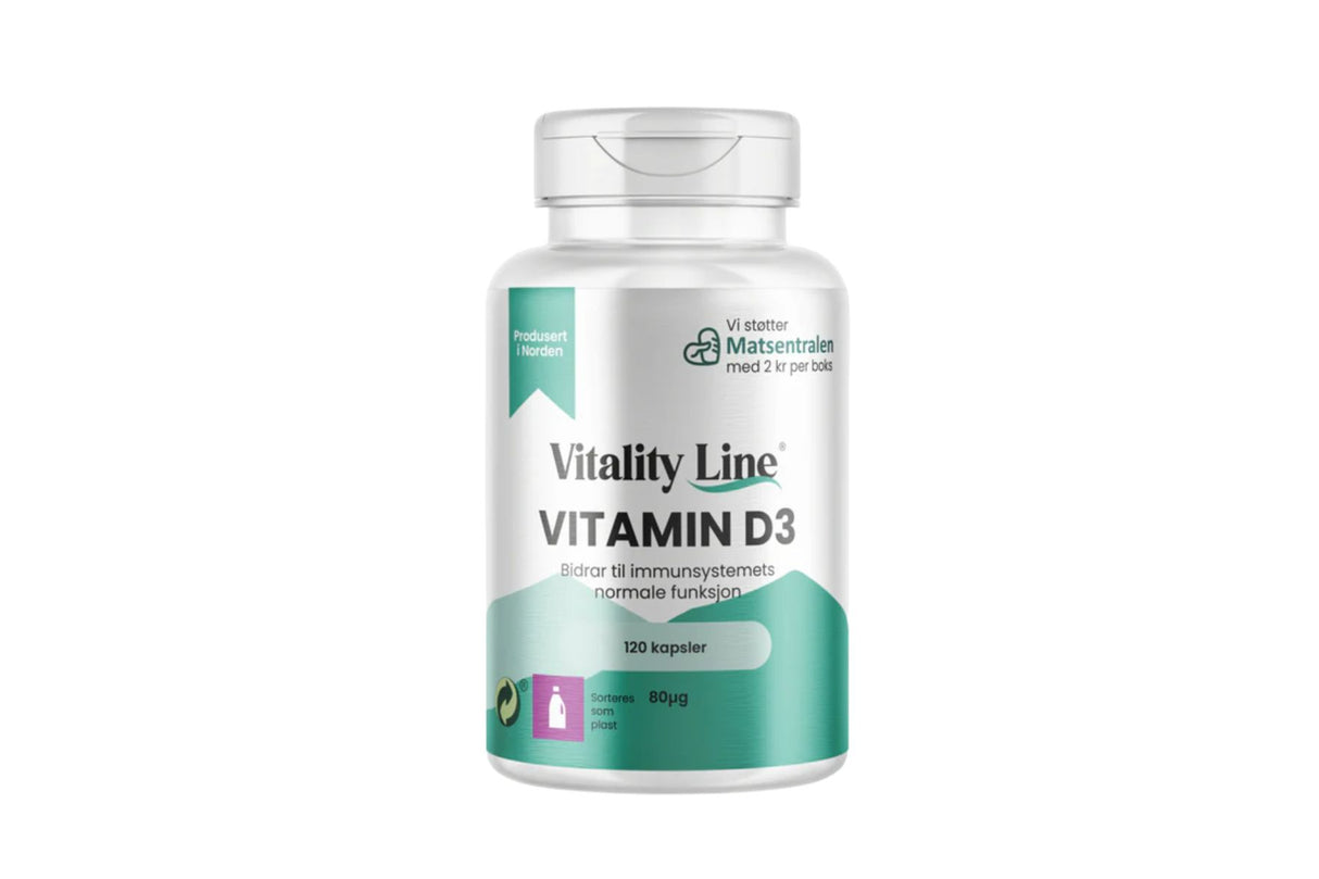 Vitality Line Vitamin D3 – 80 µg | 120 kapsler