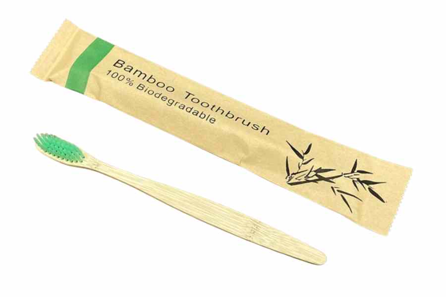 🎁 Tannbørste bambus nedbrytbar, grønn og soft (100% off)
