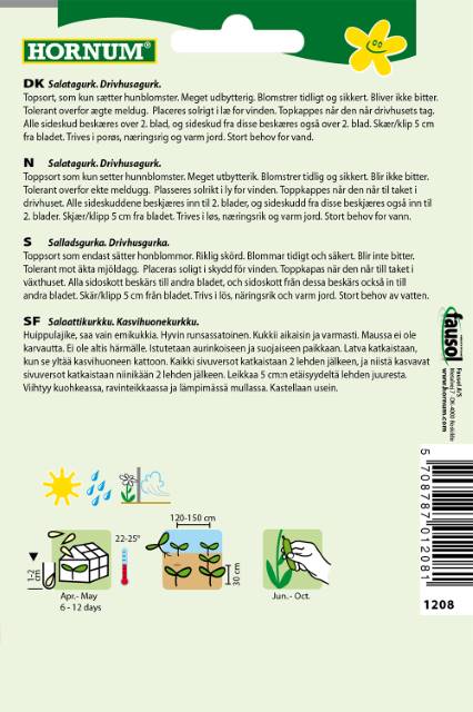 Agurk 'Futura' – Salatagurk for Drivhus