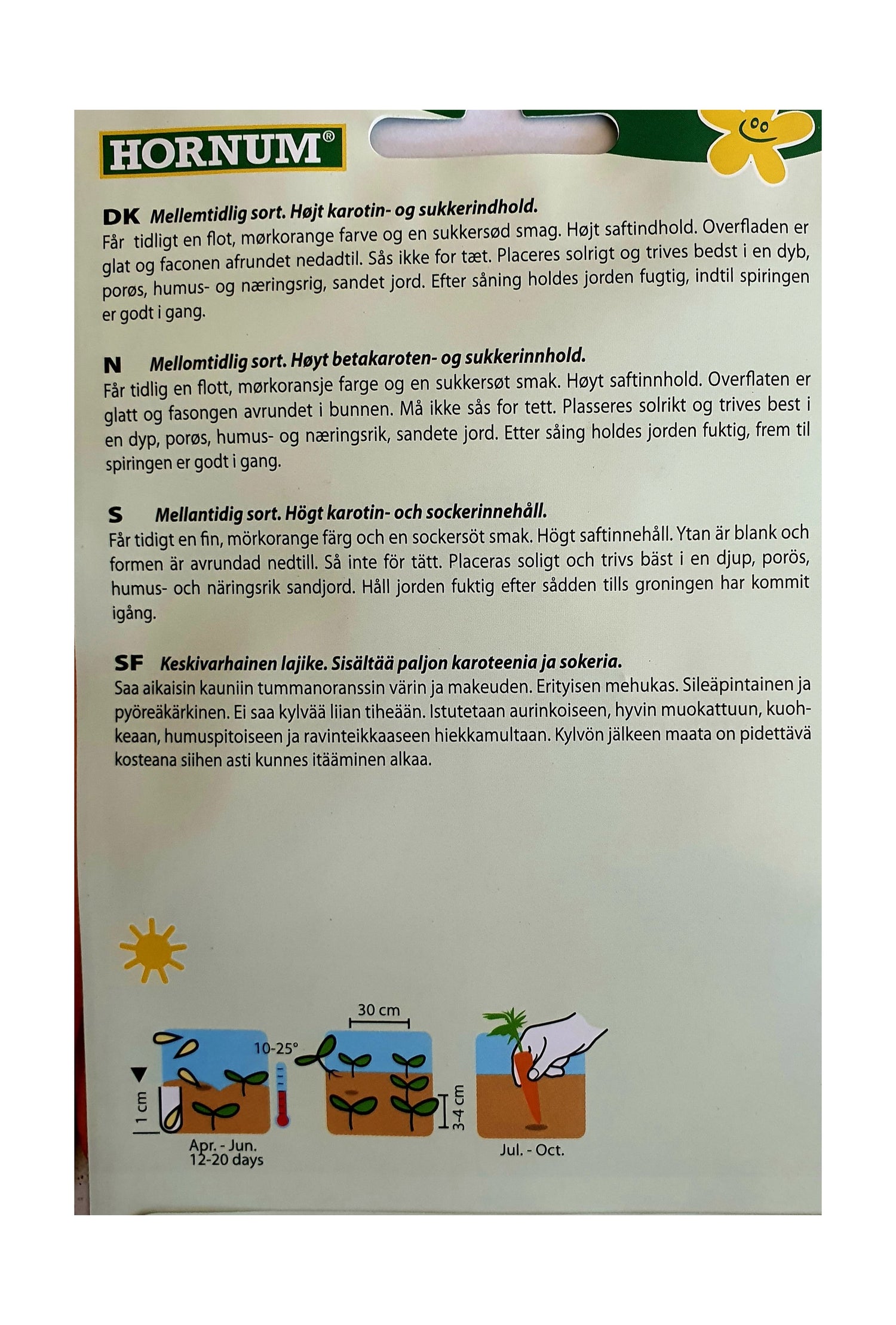 Gulrot 'Sommer Rotin' – Sukkersøt og Saftig Gulrot med Høyt Betakaroteninnhold