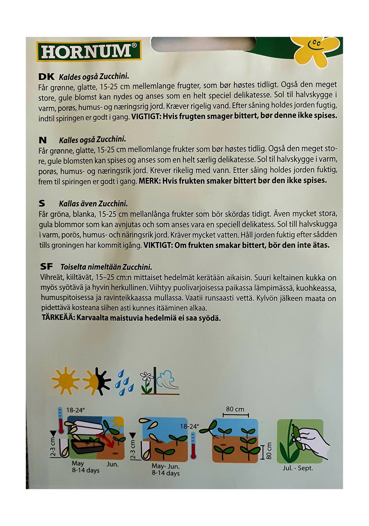 Squash 'Diamant' F1 – Zucchini med Glatte, Grønne Frukter