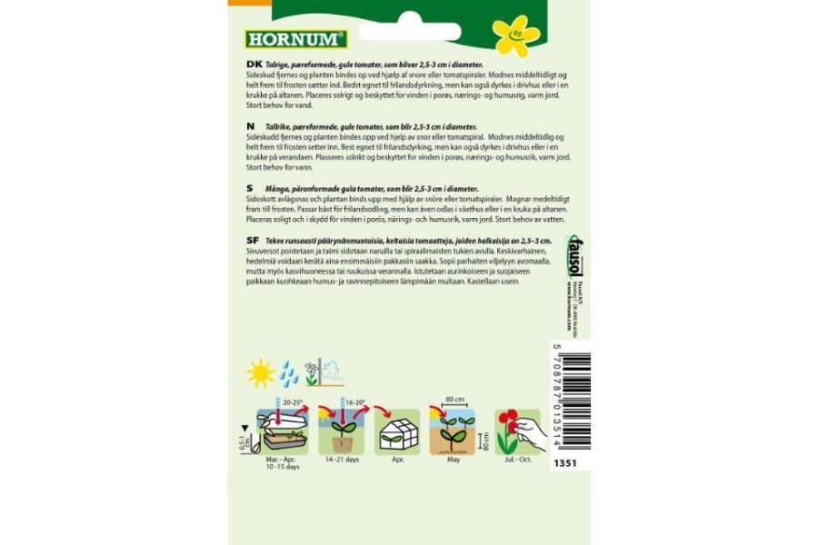 Tomat 'Yellow Pearshaped' – Dekorativ og Sødmefull Småtomat