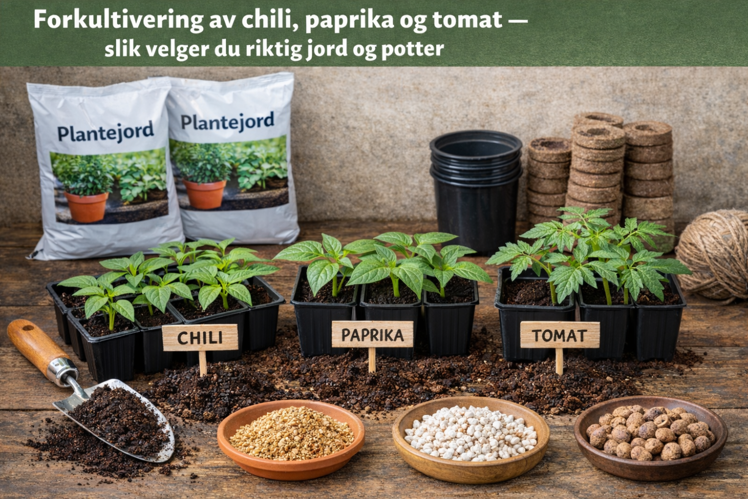 Forkultivering av chili, paprika og tomat – slik velger du riktig jord og potter