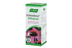 Flaske med A.Vogel Echinaforce halsspray for lindring i halsen.