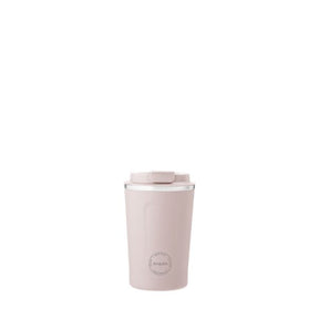 Rosa termokopp med elegant, lekkasjesikkert design.