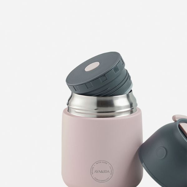 AYA&IDA Food’ie – Soft Rose 500 ml – smart matbeholder i rustfritt stål