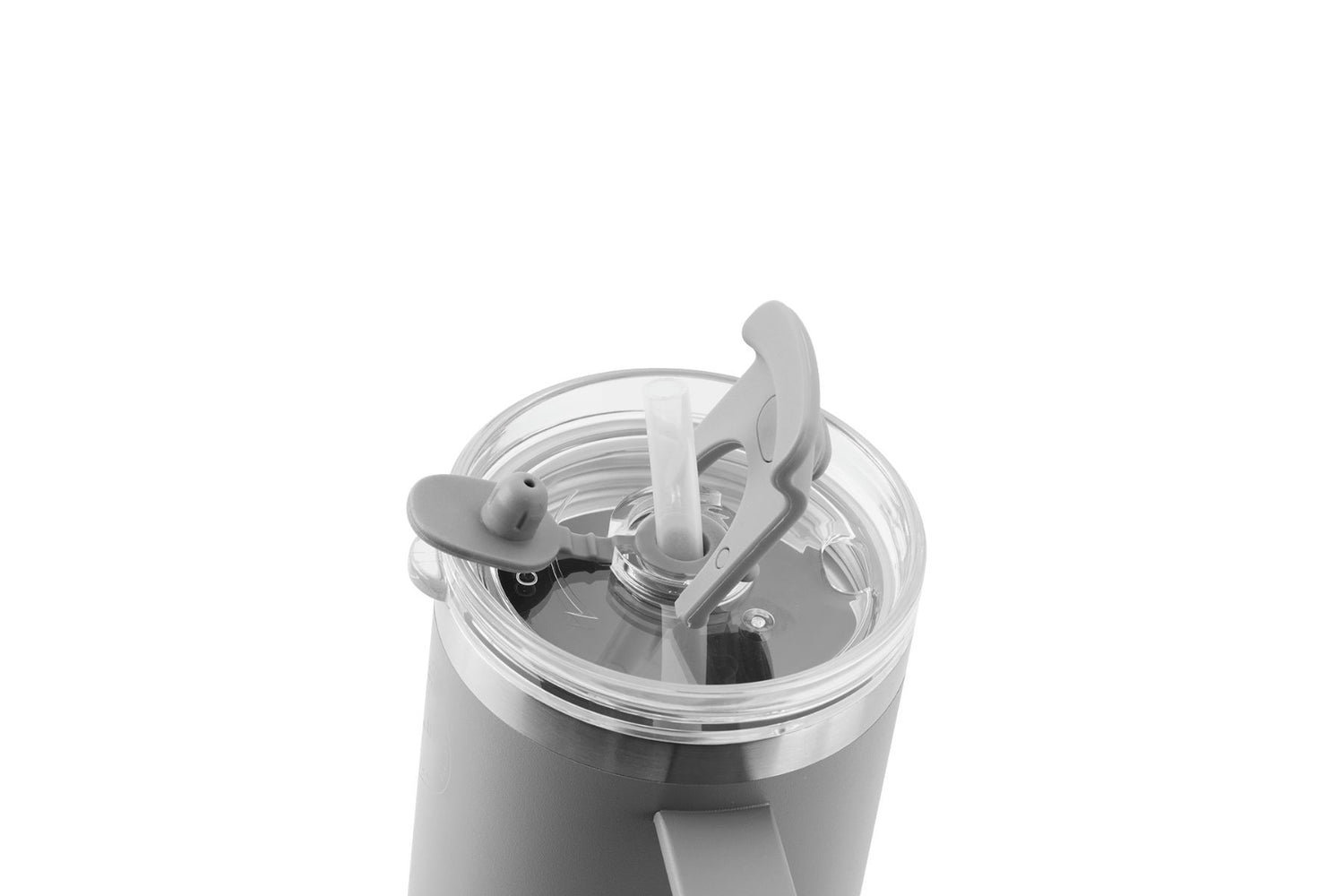 AYA&IDA Termokopp med sugerør 885 ml – Lys Grå | Stor og tett termokopp i rustfritt stål